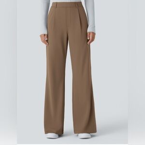 High Waisted Side Pocket Work Flare Pants